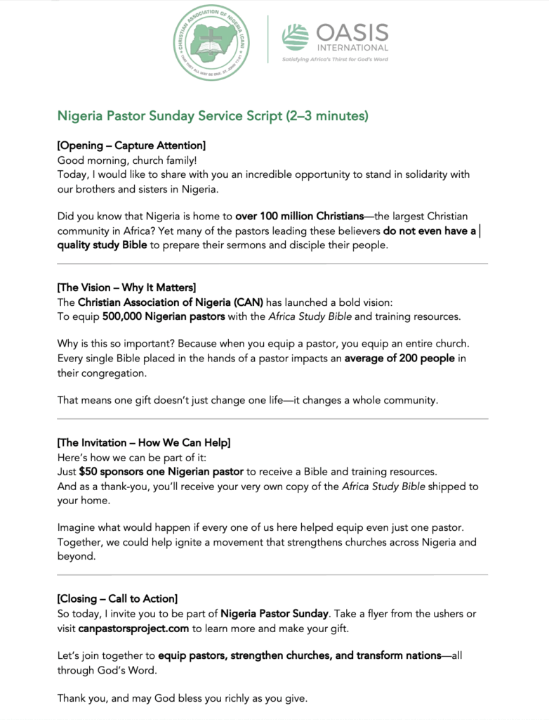Nigeria Pastor Sunday Service Script_web image